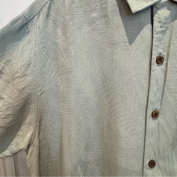 Tommy Bahama Men's XL Short Sleeve Button Down Light Green 100% Silk - Picture 4 of 8